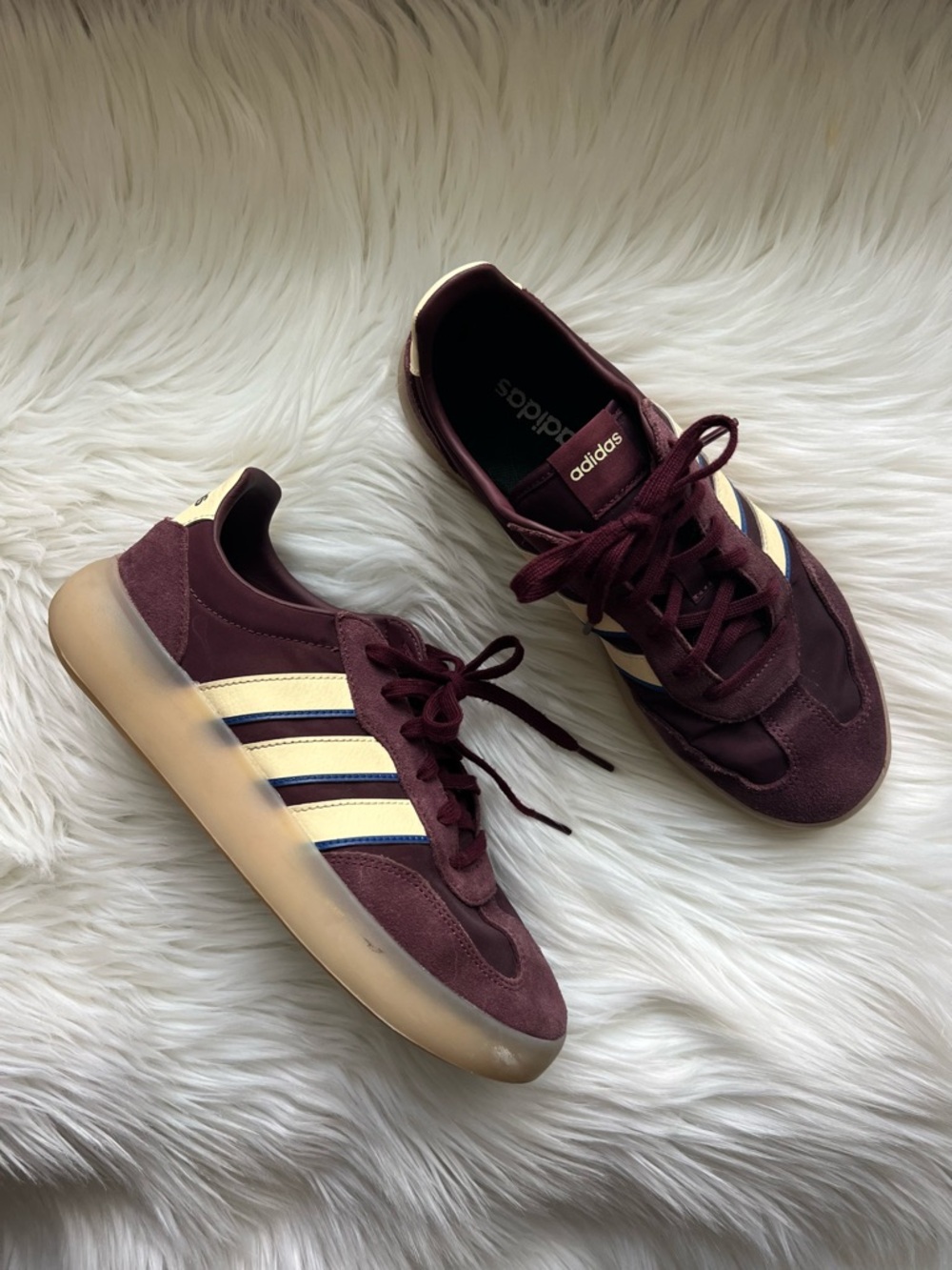 Adidas Barreda Decode Maroon Nylon and Suede Sneakers Sz 9 EU 41 1/2